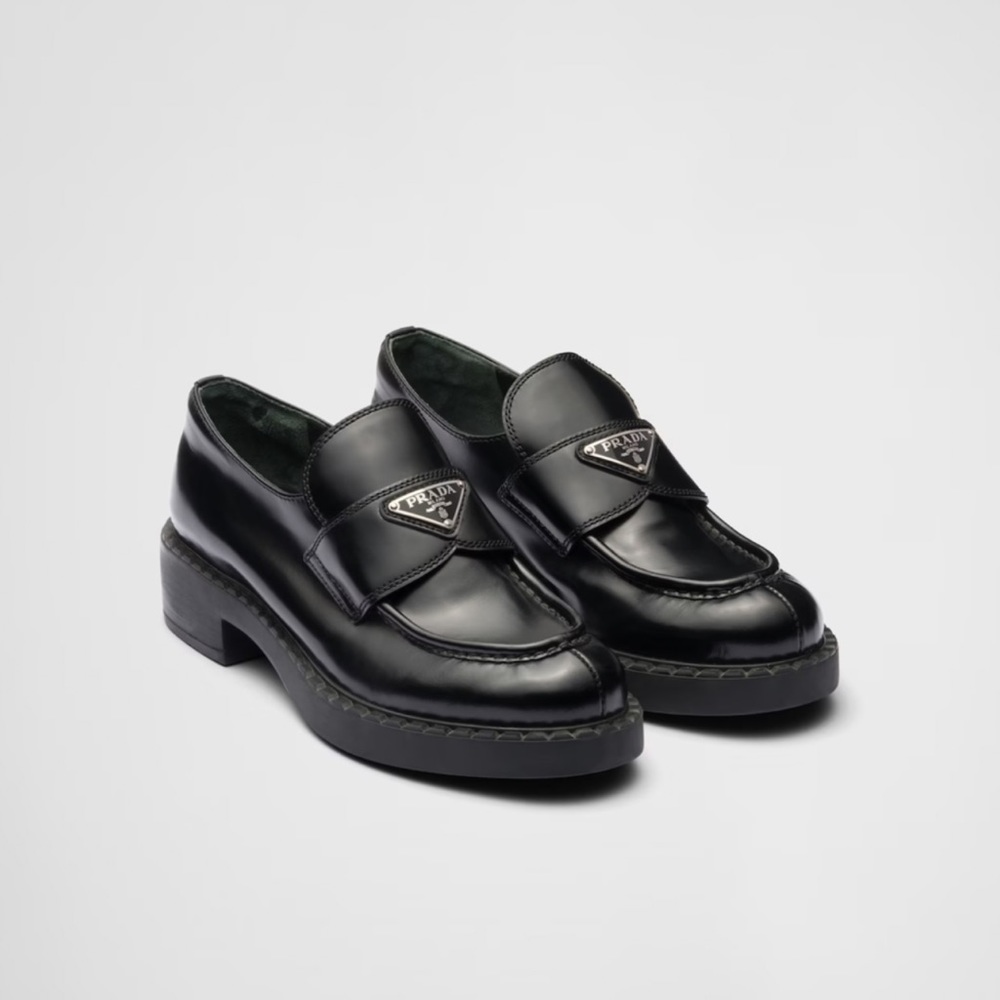 Prada Black Leather Loafers